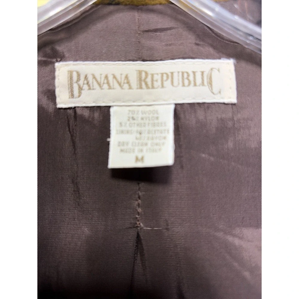 Vintage Banana Republic Made in Italy Wool Plaid Jacket Western Barn Coat M